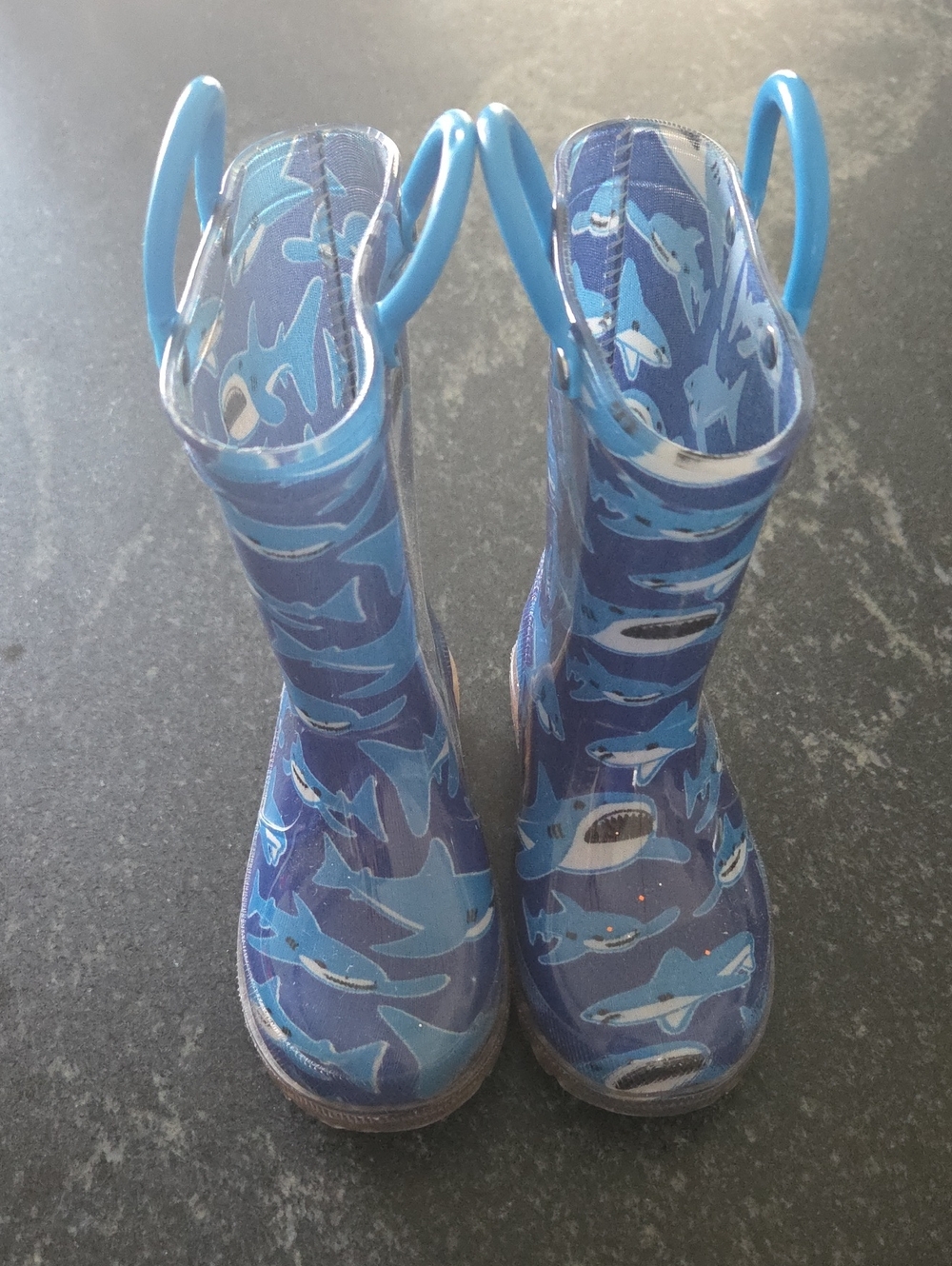 Kids Shark Print Rain Boots - Blue